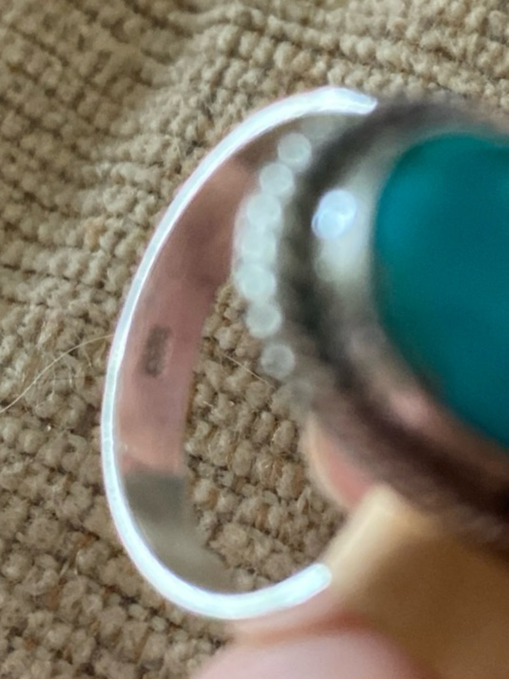 Kingman Turquoise Ring Set In 925 Sterling Silver Size 8 R13 - Picture 7 of 7